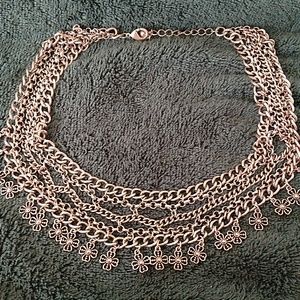Multi chain flower necklace